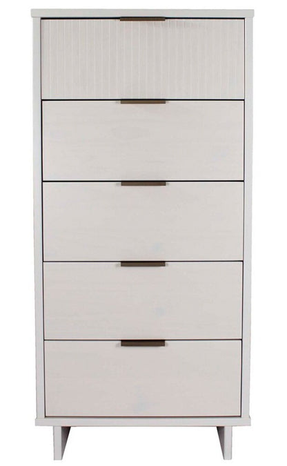 Manhattan Comfort - Granville Tall Narrow Dresser with 5 Drawers in White - DR-5001 veiw 1