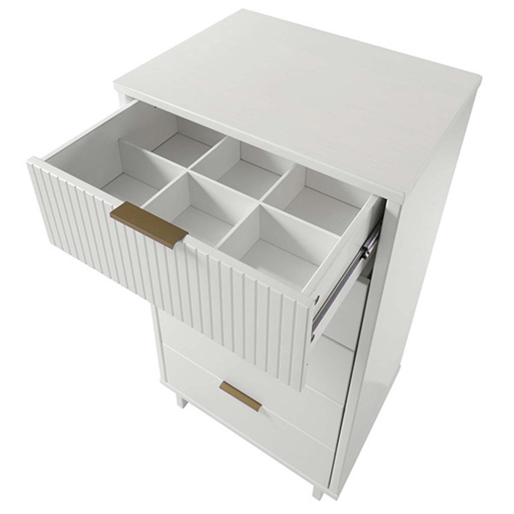 Manhattan Comfort - Granville Tall Narrow Dresser with 5 Drawers in White - DR-5001 veiw 7