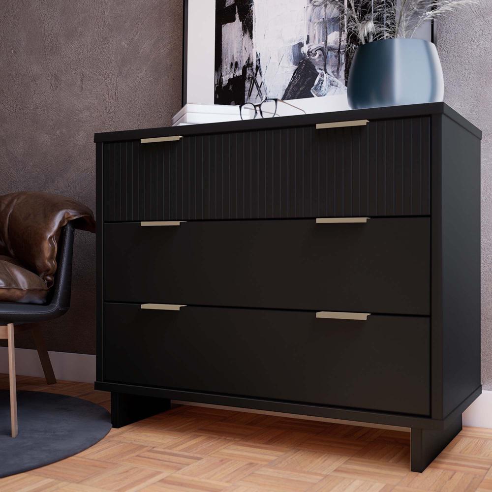 Manhattan Comfort - Granville Dresser with 3 Drawers in Black - DR-5012 veiw 10