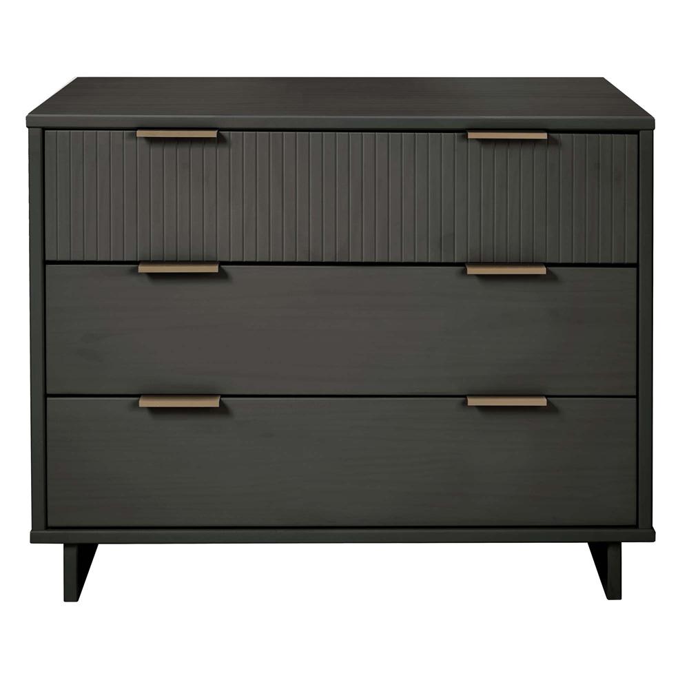 Manhattan Comfort - Granville Dresser with 3 Drawers in Dark Grey - DR-5015 veiw 1