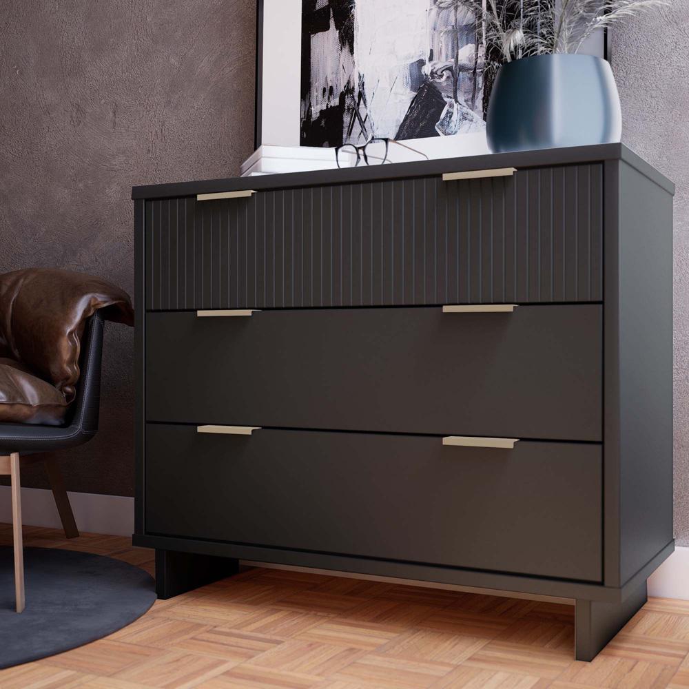 Manhattan Comfort - Granville Dresser with 3 Drawers in Dark Grey - DR-5015 veiw 10