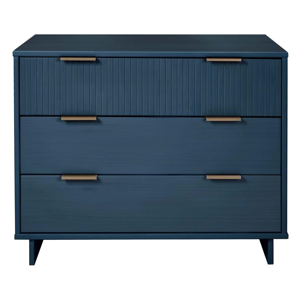 Manhattan Comfort - Granville Dresser with 3 Drawers in Midnight Blue - DR-5014 veiw 1
