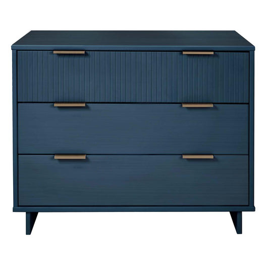 Manhattan Comfort - Granville Dresser with 3 Drawers in Midnight Blue - DR-5014 veiw 1