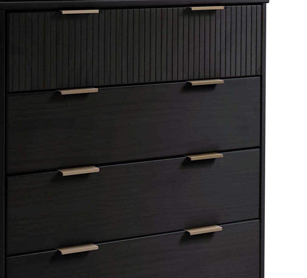 Manhattan Comfort - Granville Tall Dresser with 5 Drawers in Black - DR-5022 veiw 8