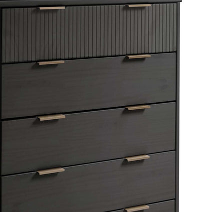 Manhattan Comfort - Granville Tall Dresser with 5 Drawers in Dark Grey - DR-5025 veiw 8