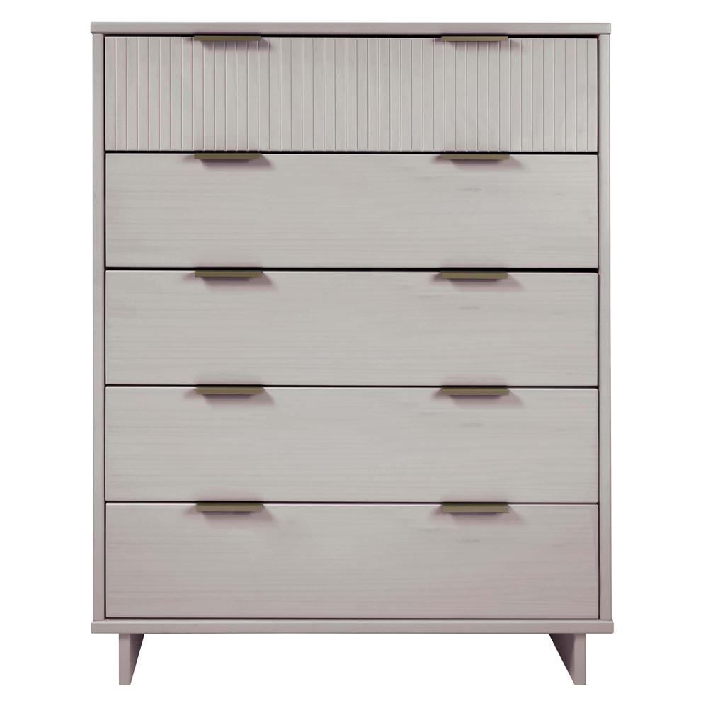 Manhattan Comfort - Granville Tall Dresser with 5 Drawers in Light Grey - DR-5026 veiw 1