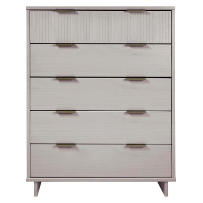 Manhattan Comfort - Granville Tall Dresser with 5 Drawers in Light Grey - DR-5026 veiw 1