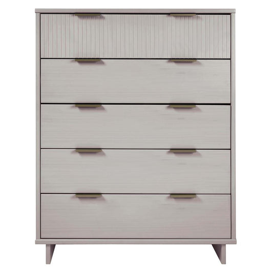 Manhattan Comfort - Granville Tall Dresser with 5 Drawers in Light Grey - DR-5026 veiw 1