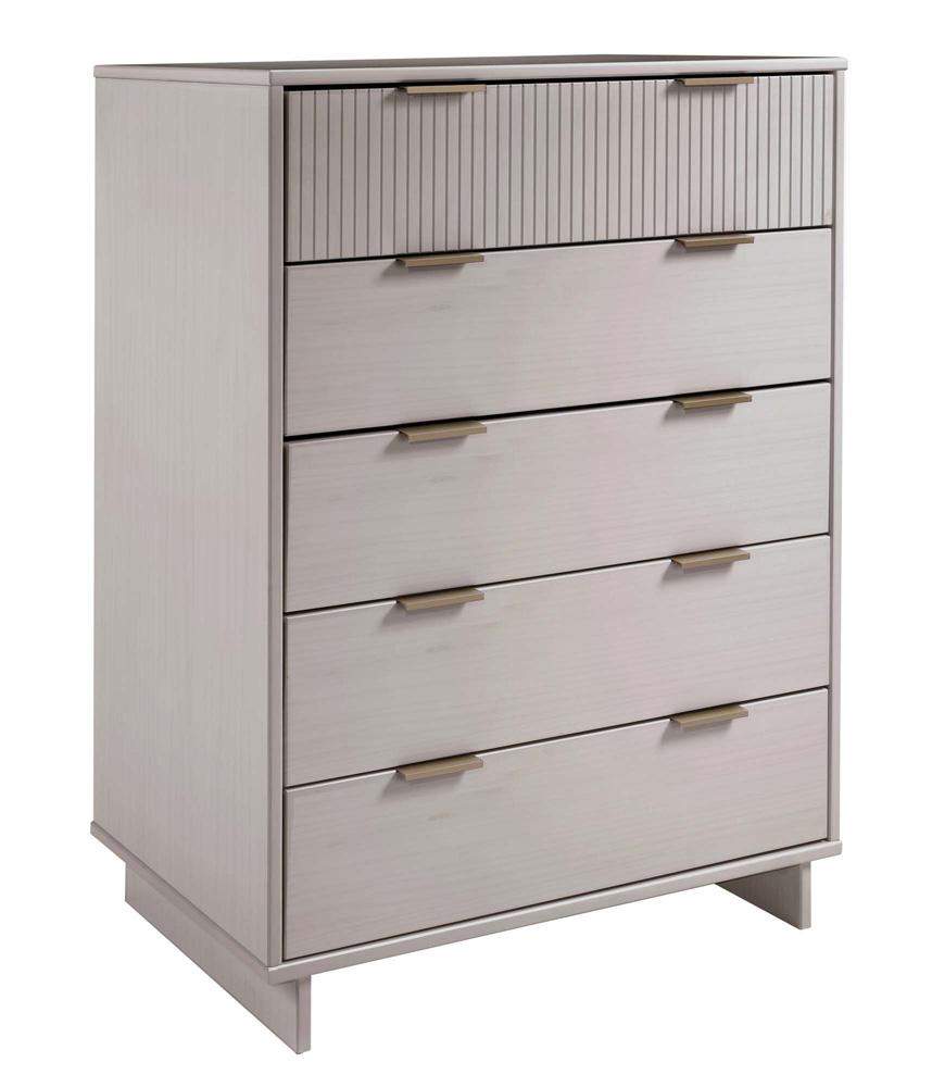 Manhattan Comfort - Granville Tall Dresser with 5 Drawers in Light Grey - DR-5026 veiw 3