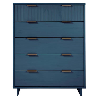 Manhattan Comfort - Granville Tall Dresser with 5 Drawers in Midnight Blue - DR-5024 veiw 1