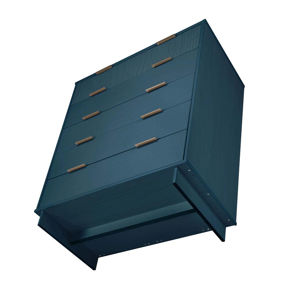 Manhattan Comfort - Granville Tall Dresser with 5 Drawers in Midnight Blue - DR-5024 veiw 5