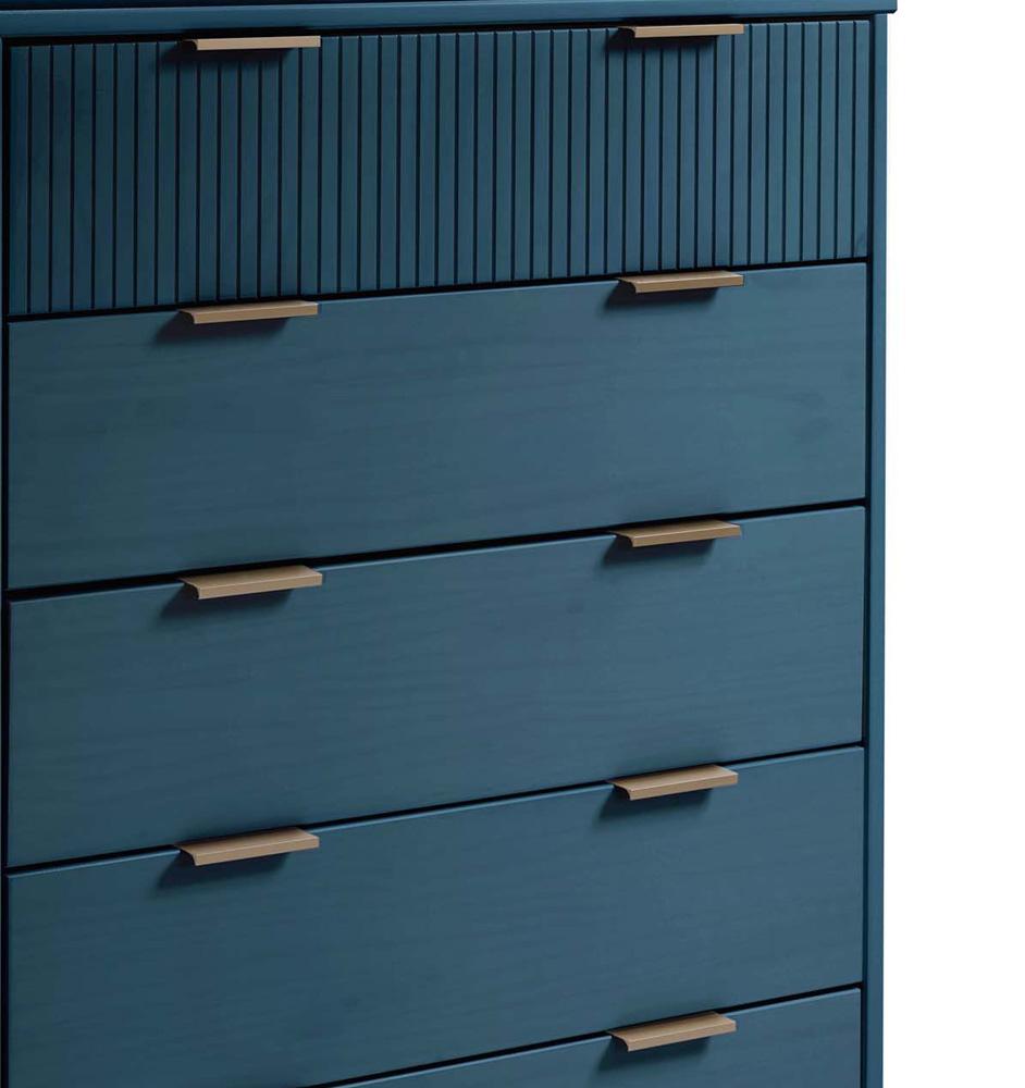 Manhattan Comfort - Granville Tall Dresser with 5 Drawers in Midnight Blue - DR-5024 veiw 8