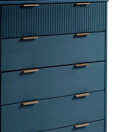 Manhattan Comfort - Granville Tall Dresser with 5 Drawers in Midnight Blue - DR-5024 veiw 8