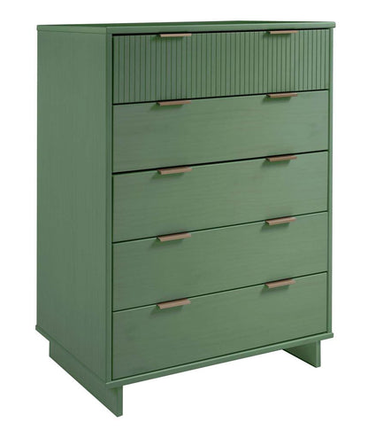 Manhattan Comfort - Granville Tall Dresser with 5 Drawers in Sage Green - DR-5023 veiw 3