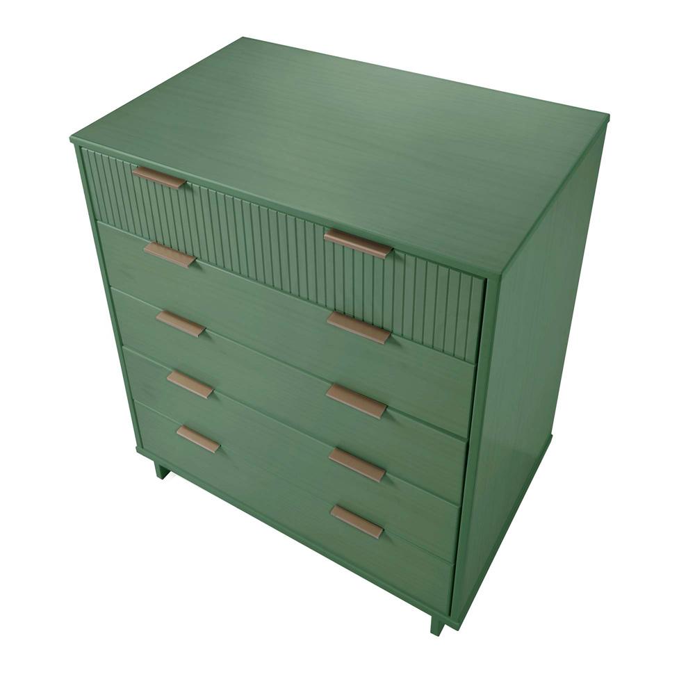 Manhattan Comfort - Granville Tall Dresser with 5 Drawers in Sage Green - DR-5023 veiw 4