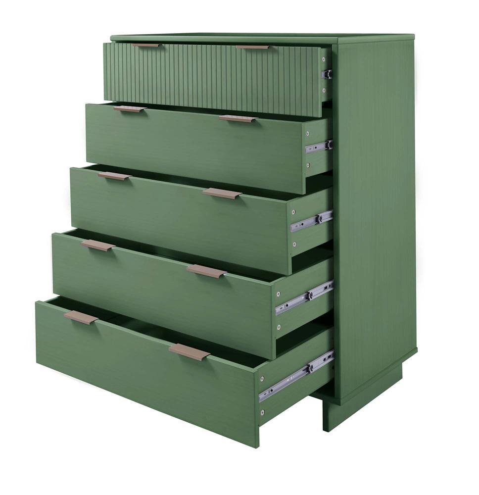 Manhattan Comfort - Granville Tall Dresser with 5 Drawers in Sage Green - DR-5023 veiw 6