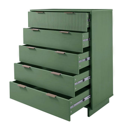 Manhattan Comfort - Granville Tall Dresser with 5 Drawers in Sage Green - DR-5023 veiw 6