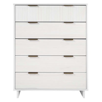 Manhattan Comfort - Granville Tall Dresser with 5 Drawers in White - DR-5021 veiw 1