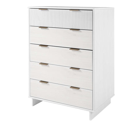 Manhattan Comfort - Granville Tall Dresser with 5 Drawers in White - DR-5021 veiw 2