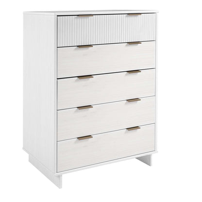 Manhattan Comfort - Granville Tall Dresser with 5 Drawers in White - DR-5021 veiw 3