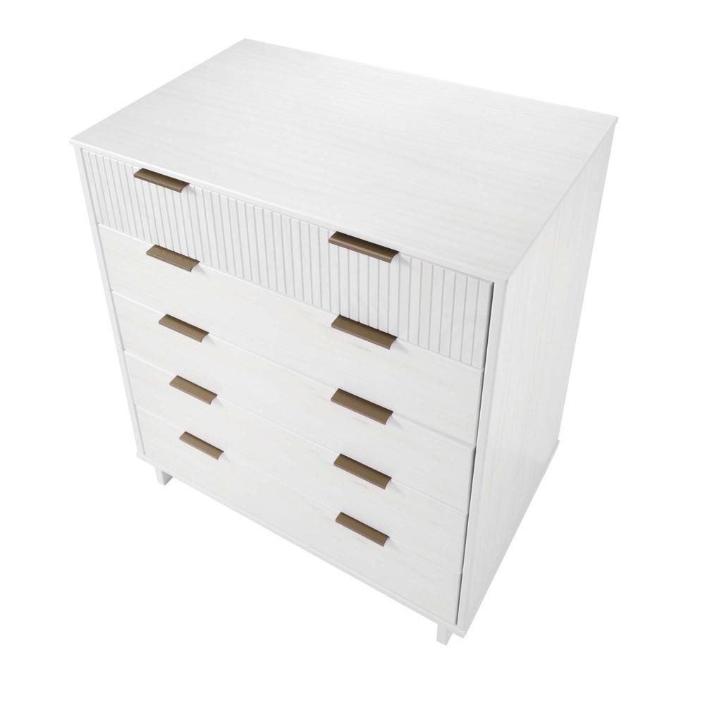 Manhattan Comfort - Granville Tall Dresser with 5 Drawers in White - DR-5021 veiw 4