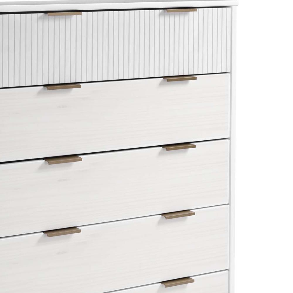 Manhattan Comfort - Granville Tall Dresser with 5 Drawers in White - DR-5021 veiw 8