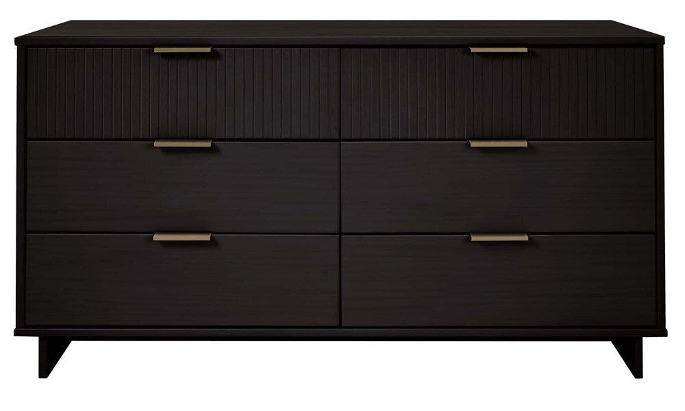 Manhattan Comfort - Granville Double Wide Dresser with 6 Drawers in Black - DR-5032 veiw 1