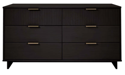 Manhattan Comfort - Granville Double Wide Dresser with 6 Drawers in Black - DR-5032 veiw 1
