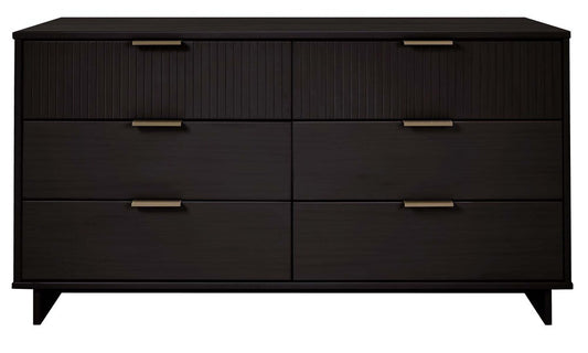 Manhattan Comfort - Granville Double Wide Dresser with 6 Drawers in Black - DR-5032 veiw 1