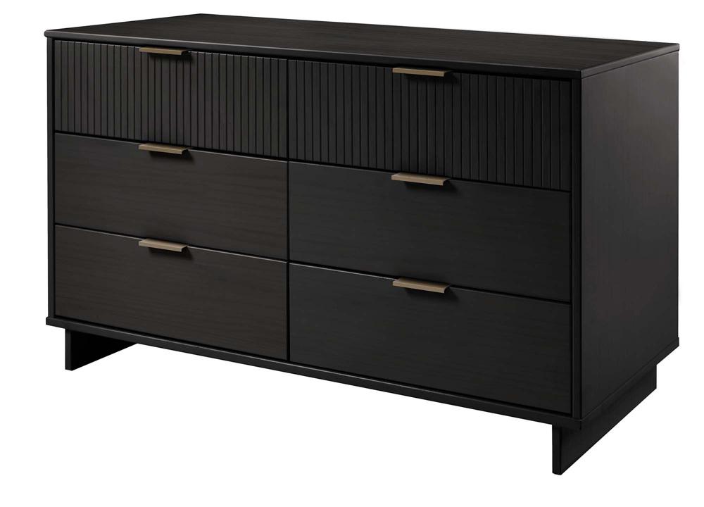 Manhattan Comfort - Granville Double Wide Dresser with 6 Drawers in Black - DR-5032 veiw 3