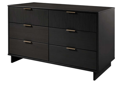 Manhattan Comfort - Granville Double Wide Dresser with 6 Drawers in Black - DR-5032 veiw 3