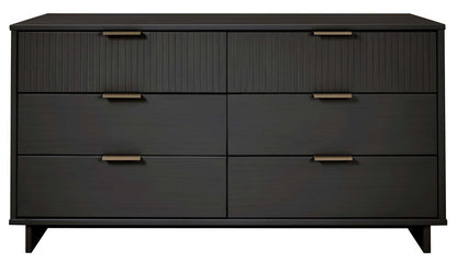 Manhattan Comfort - Granville Double Wide Dresser with 6 Drawers in Dark Grey - DR-5035 veiw 1
