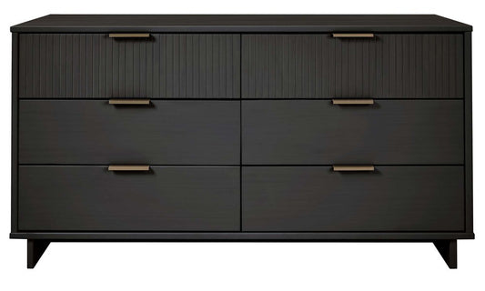Manhattan Comfort - Granville Double Wide Dresser with 6 Drawers in Dark Grey - DR-5035 veiw 1