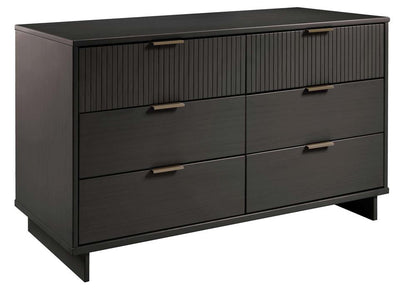 Manhattan Comfort - Granville Double Wide Dresser with 6 Drawers in Dark Grey - DR-5035 veiw 2
