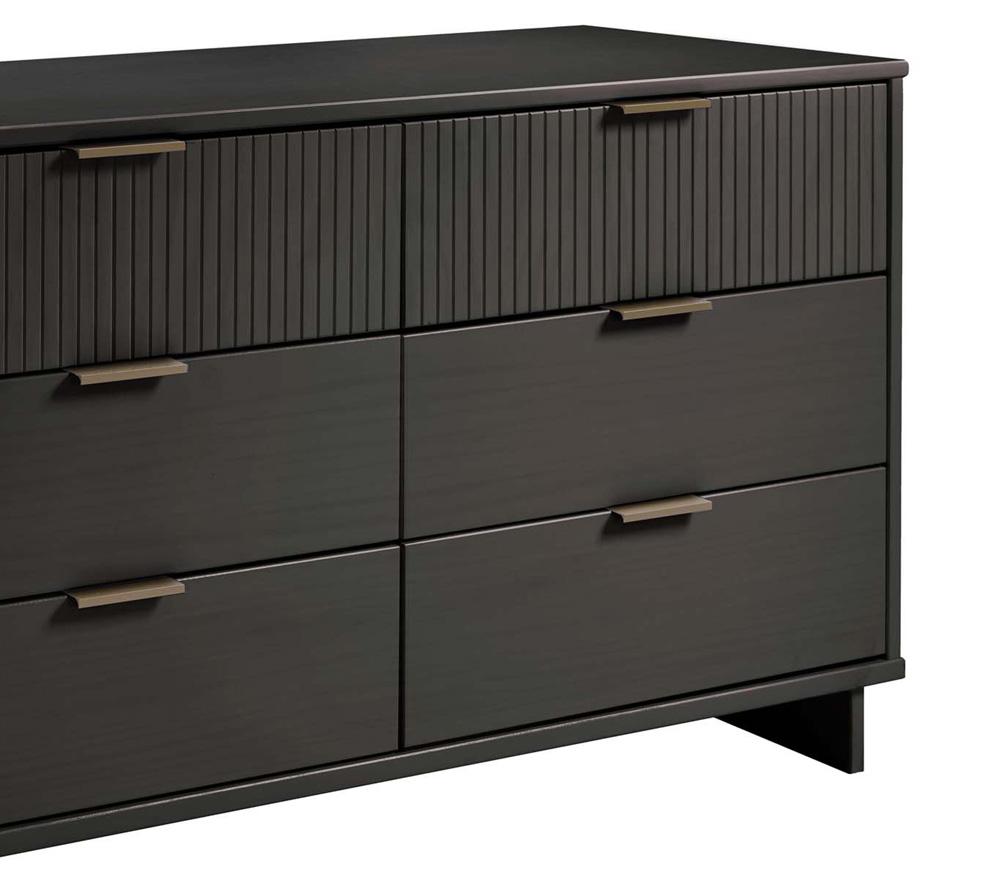 Manhattan Comfort - Granville Double Wide Dresser with 6 Drawers in Dark Grey - DR-5035 veiw 8