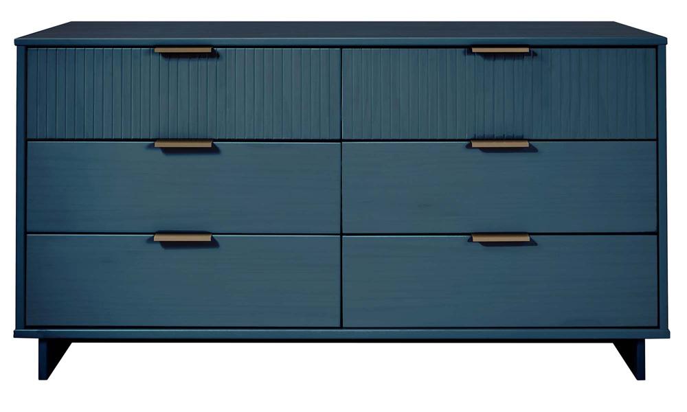 Manhattan Comfort - Granville Double Wide Dresser with 6 Drawers in Midnight Blue - DR-5034 veiw 1