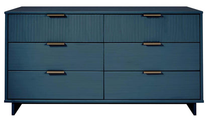 Manhattan Comfort - Granville Double Wide Dresser with 6 Drawers in Midnight Blue - DR-5034 veiw 1