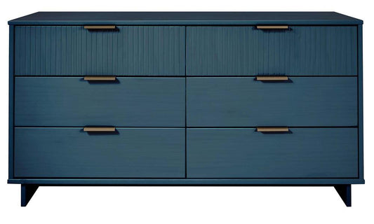 Manhattan Comfort - Granville Double Wide Dresser with 6 Drawers in Midnight Blue - DR-5034 veiw 1