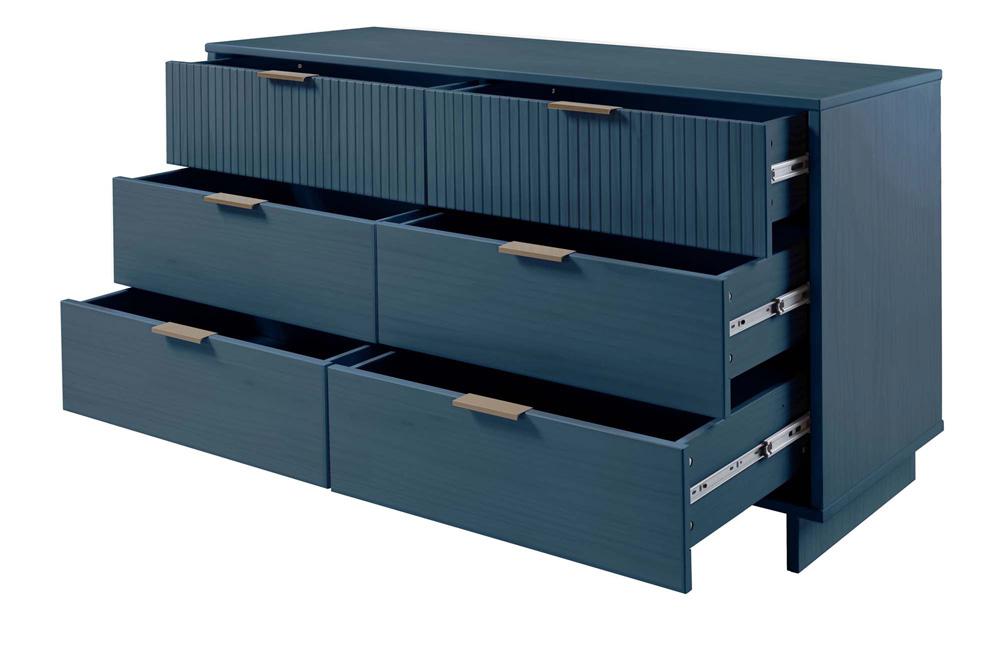 Manhattan Comfort - Granville Double Wide Dresser with 6 Drawers in Midnight Blue - DR-5034 veiw 5