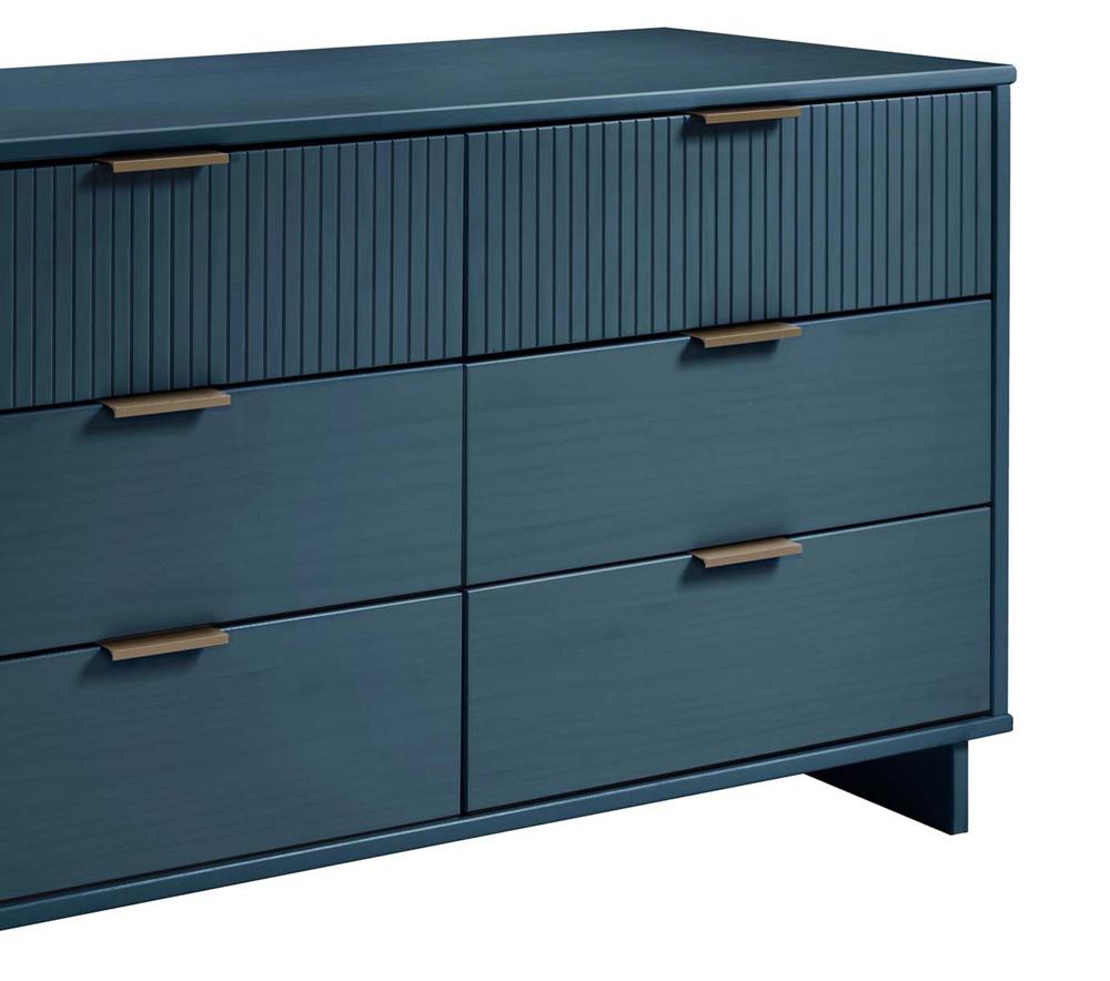 Manhattan Comfort - Granville Double Wide Dresser with 6 Drawers in Midnight Blue - DR-5034 veiw 8