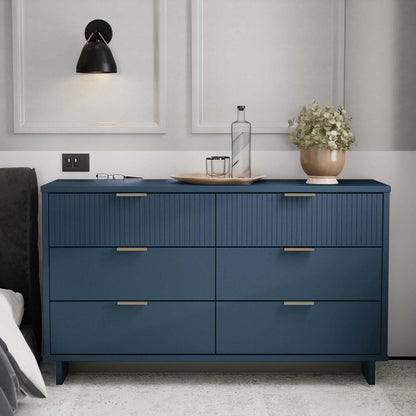 Manhattan Comfort - Granville Double Wide Dresser with 6 Drawers in Midnight Blue - DR-5034 veiw 10