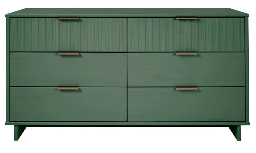 Manhattan Comfort - Granville Double Wide Dresser with 6 Drawers in Sage Green - DR-5033 veiw 1