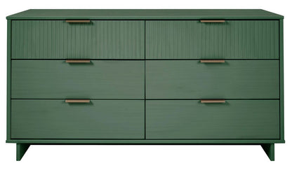 Manhattan Comfort - Granville Double Wide Dresser with 6 Drawers in Sage Green - DR-5033 veiw 1