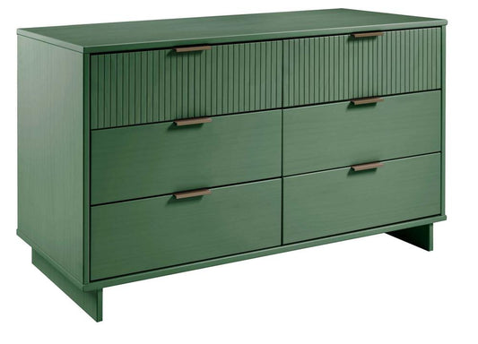 Manhattan Comfort - Granville Double Wide Dresser with 6 Drawers in Sage Green - DR-5033 veiw 2