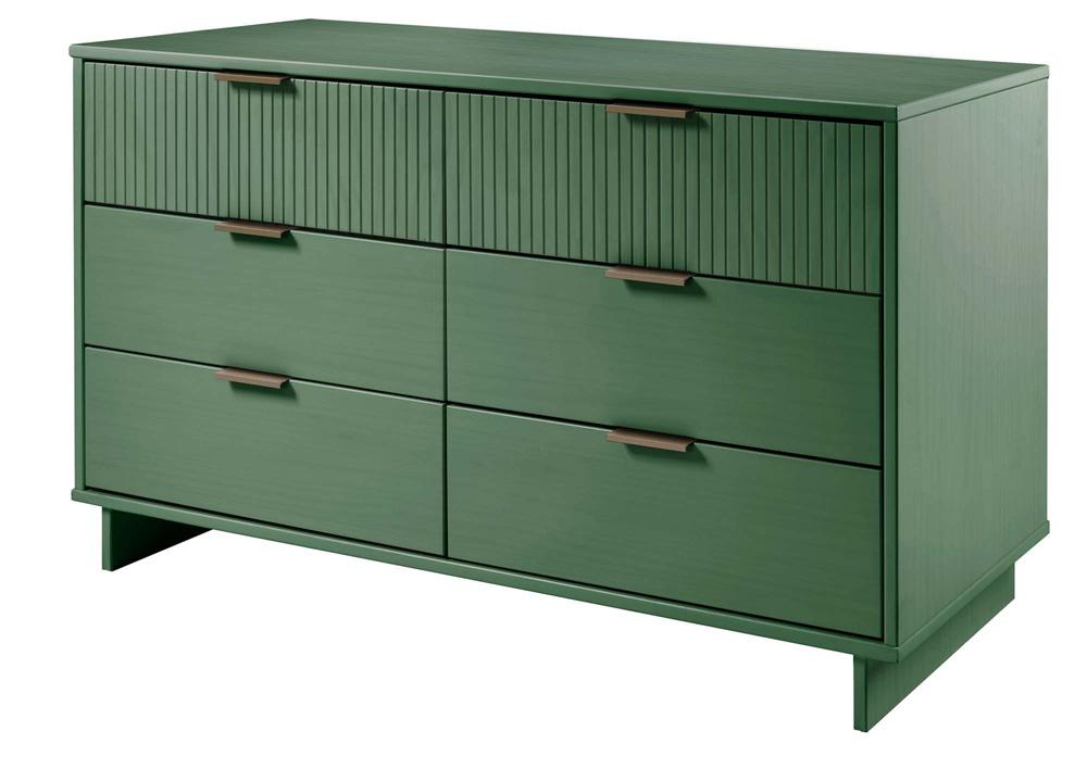 Manhattan Comfort - Granville Double Wide Dresser with 6 Drawers in Sage Green - DR-5033 veiw 3