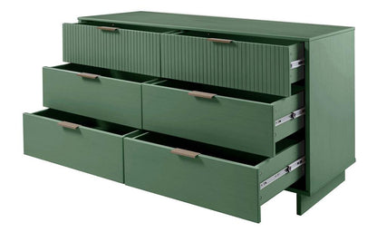 Manhattan Comfort - Granville Double Wide Dresser with 6 Drawers in Sage Green - DR-5033 veiw 5