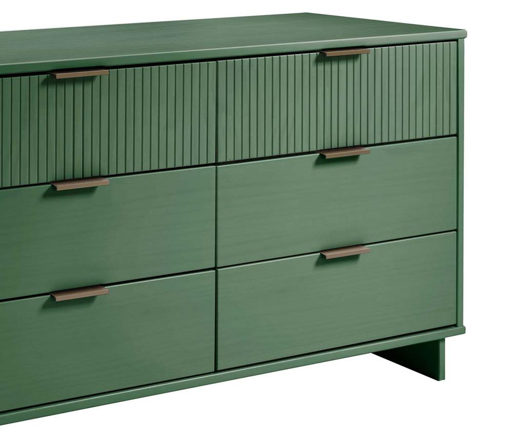 Manhattan Comfort - Granville Double Wide Dresser with 6 Drawers in Sage Green - DR-5033 veiw 8