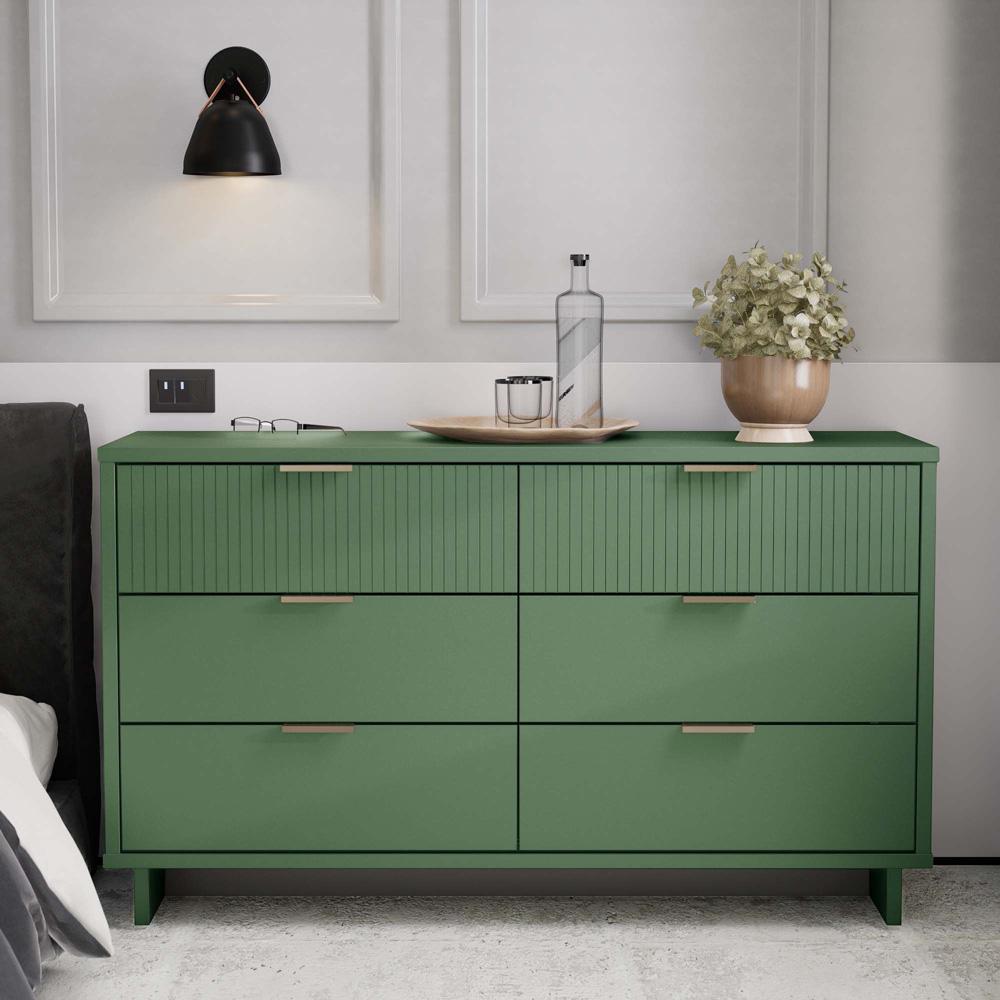 Manhattan Comfort - Granville Double Wide Dresser with 6 Drawers in Sage Green - DR-5033 veiw 10