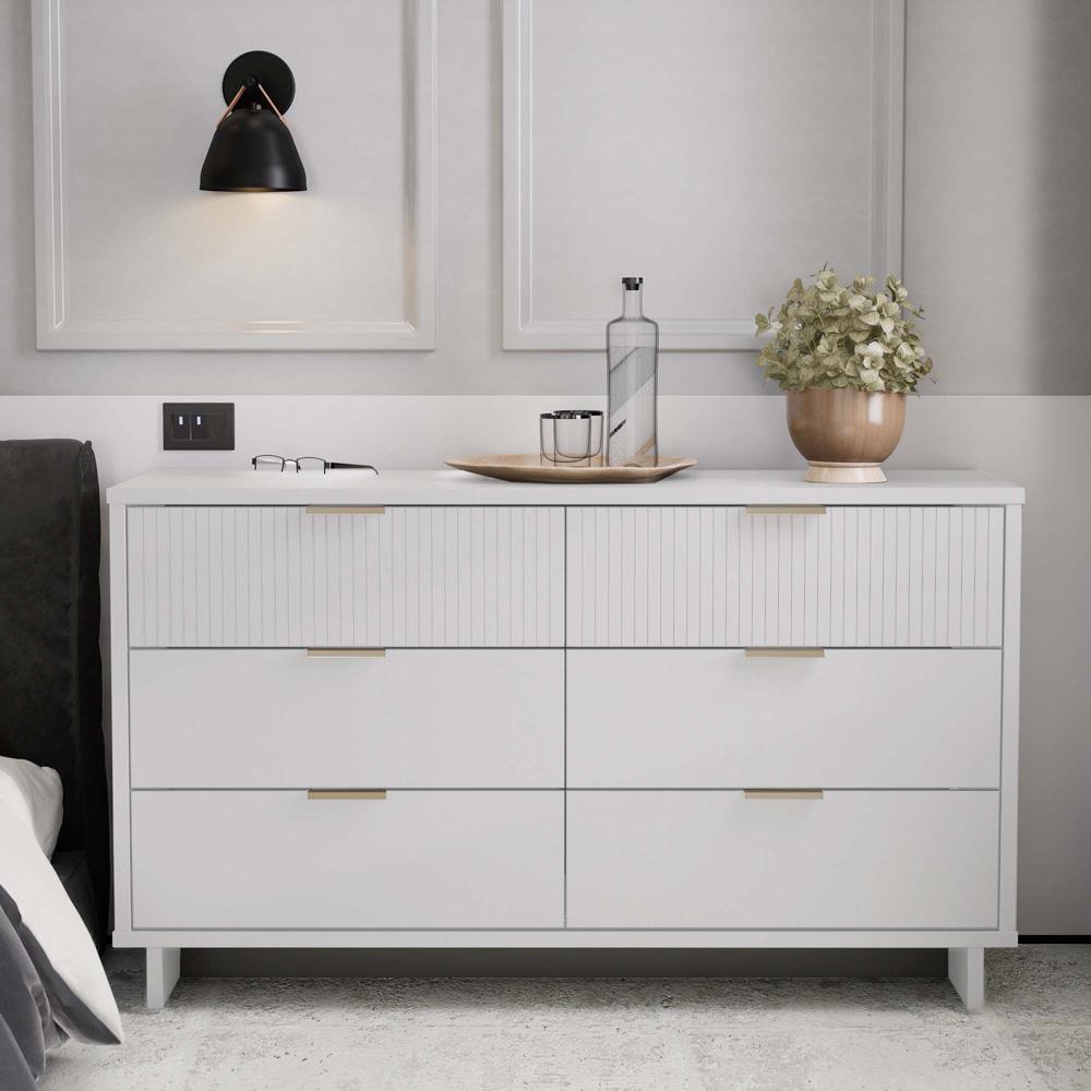 Manhattan Comfort - Granville Double Wide Dresser with 6 Drawers in White - DR-5031 veiw 10