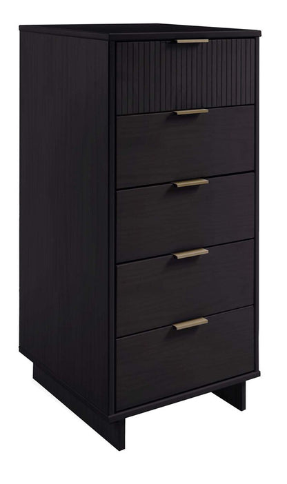 Manhattan Comfort - 2-Piece Granville Tall Narrow and Standard Dresser with 8 Drawers in Black - GRAN012 veiw 2